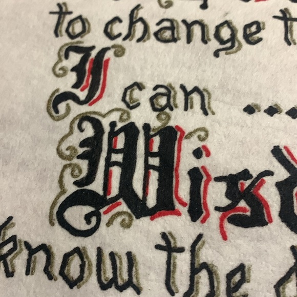 Vintage Felt Painting of Psalm 29:11 SERENITY PRAYER - Picture 2 of 6